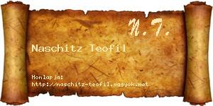 Naschitz Teofil névjegykártya